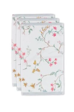 Guesttowel Set/3 Les Fleurs White 30x50 Cm