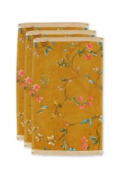 Guesttowel Set/3 Les Fleurs Yellow 30x50 Cm