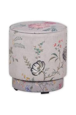 Stool High Fleur Grandeur Khaki -Chic Nest Deals Store pip 001 k m 02 vs pip poef fleur grandeur khaki medium
