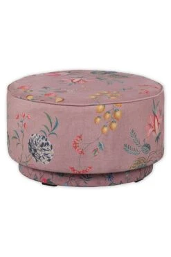 Stool Low Fleur Grandeur Pink -Chic Nest Deals Store pip 001 p l 01 vs pip poef fleur grandeur roze large