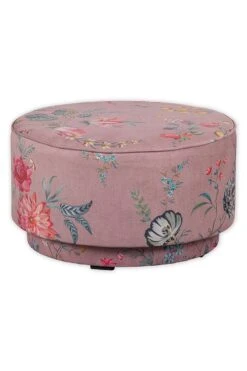 Stool Low Fleur Grandeur Pink -Chic Nest Deals Store pip 001 p l 02 vs pip poef fleur grandeur roze large
