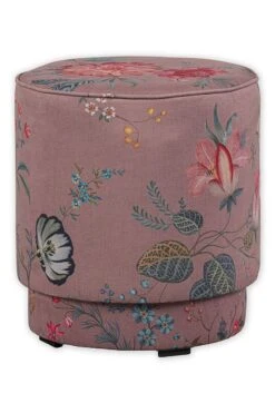 Stool High Fleur Grandeur Pink -Chic Nest Deals Store pip 001 p m 01 vs pip poef fleur grandeur roze medium