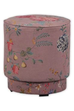 Stool High Fleur Grandeur Pink -Chic Nest Deals Store pip 001 p m 02 vs pip poef fleur grandeur roze medium
