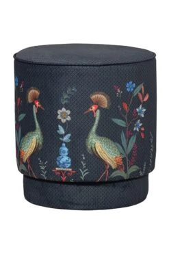 Stool High Flirting Birds Blue -Chic Nest Deals Store pip 006 b m 01 vs pip poef flirting birds blauw medium 1