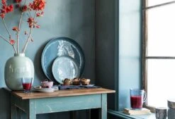 Tray Enamelled Light Blue 30cm -Chic Nest Deals Store pip flower festival 52 lowres