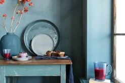 Metal Vase Blue 32 Cm -Chic Nest Deals Store pip flower festival new 1