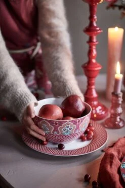Flower Festival Dinner Plate Red/Dark Pink 26.5 Cm -Chic Nest Deals Store pip fw22 049 1