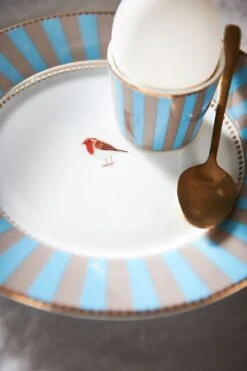 Love Birds Dinner Plate Blue/Khaki 26,5 Cm -Chic Nest Deals Store pip fw22 254 3