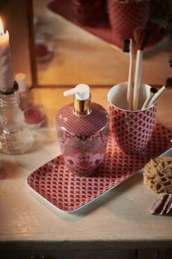 Bathroom Accessories Set/3 Kyoto Festival Dark Pink -Chic Nest Deals Store pip fw22 296 3