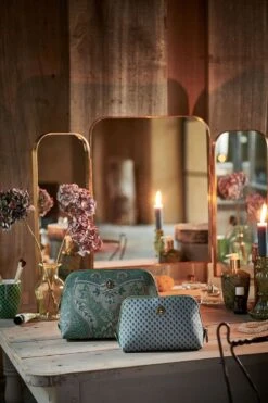 Cosmetic Bag Triangle Medium Kyoto Festival Green -Chic Nest Deals Store pip fw22 309 1