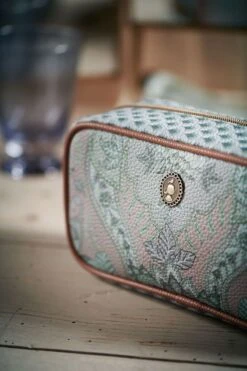 Cosmetic Bag Square Small Kyoto Festival Green -Chic Nest Deals Store pip fw22 348