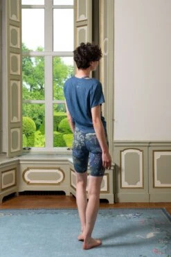 Sport Trousers Short Japanese Garden Blue -Chic Nest Deals Store pip homewear lb 1191 lowres 1