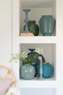 Metal Vase Light Blue 23 Cm -Chic Nest Deals Store pip jolie blue 16 lowres