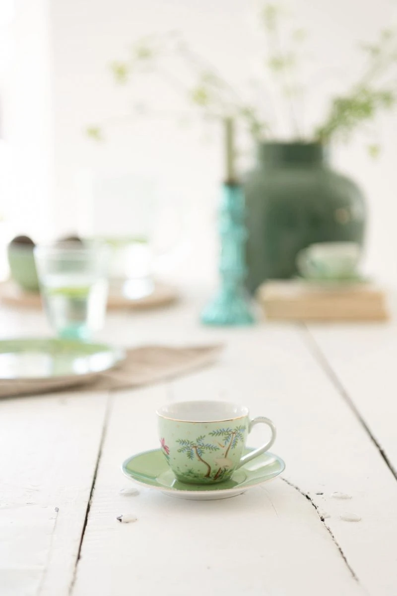 Jolie Set/2 Espresso Cup & Saucer Green 3 Jolie Set/2 Espresso Cup & Saucer Green - Image 3
