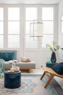 Metal Vase Blue 36 Cm -Chic Nest Deals Store pip 053 1