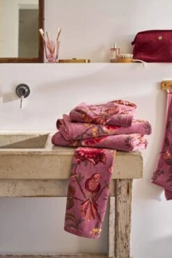Bath Towel Secret Garden Mauve 55x100cm -Chic Nest Deals Store pip badstof4261 lr 2