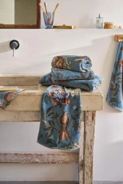Large Bath Towel Secret Garden Blue 70x140cm 14 Large Bath Towel Secret Garden Blue 70x140cm -Chic Nest Deals Store pip badstof4364 bew lr 1