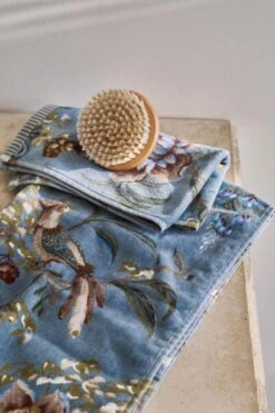 Bath Towel Secret Garden Blue 55x100cm -Chic Nest Deals Store pip badstof4388 lr 2