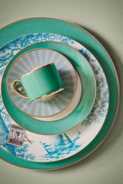 Heritage Breakfast Plate Boat Aqua 23 Cm 15 Heritage Breakfast Plate Boat Aqua 23 Cm -Chic Nest Deals Store pip chique green mix match 010 hr lr 1