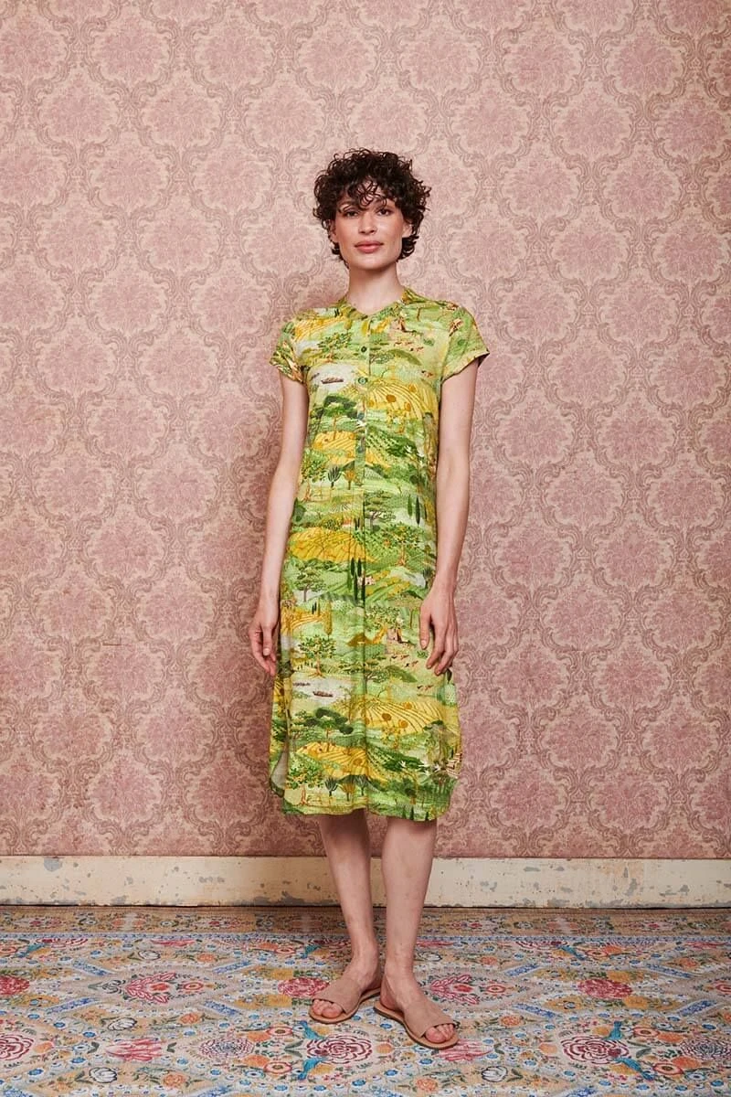 Nightdress Short Sleeve Toscana Green 3 Nightdress Short Sleeve Toscana Green - Image 3