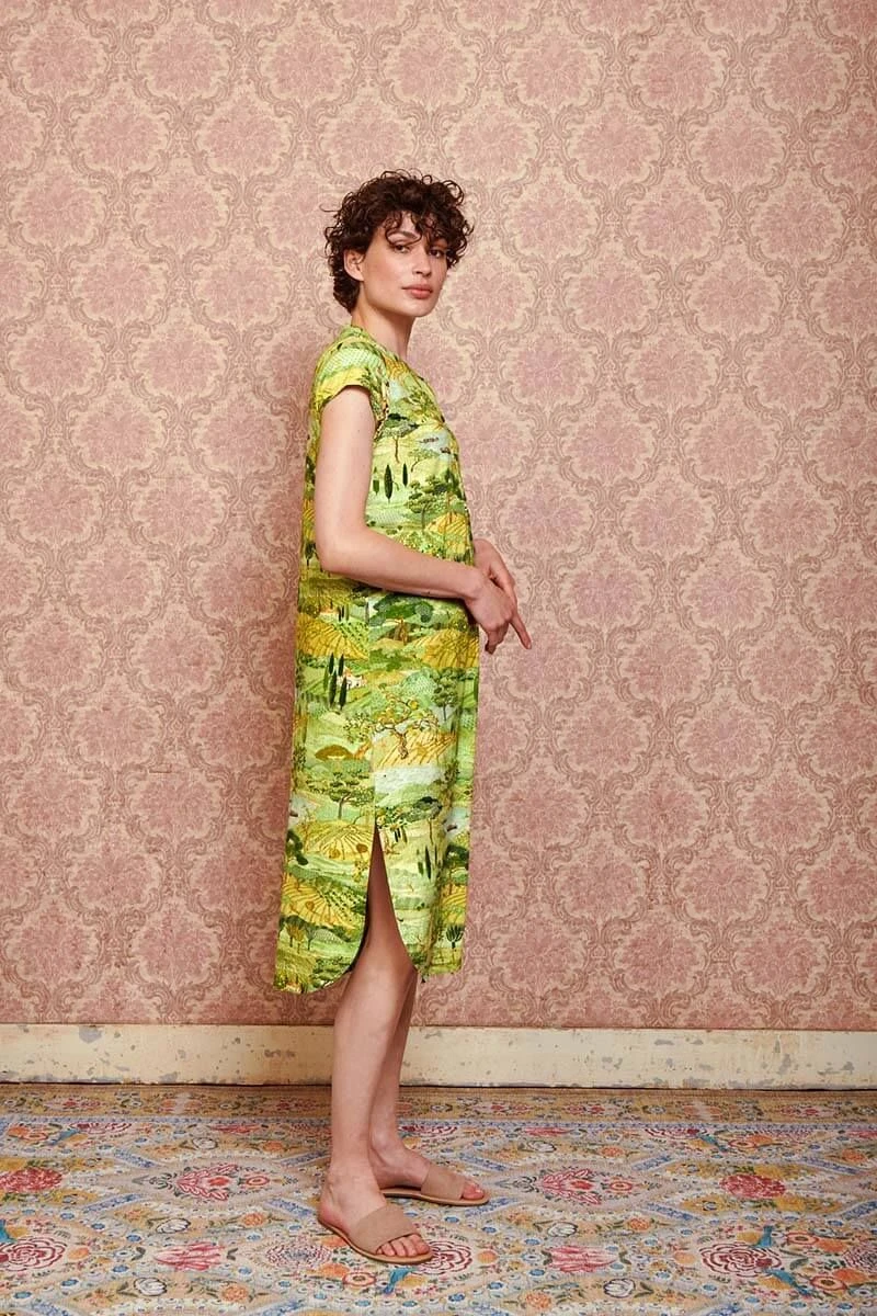 Nightdress Short Sleeve Toscana Green 1 Nightdress Short Sleeve Toscana Green