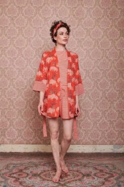 Kimono Flora Firenze Coral -Chic Nest Deals Store pip mix and match diemen84830