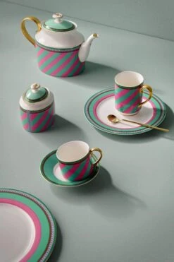 Pip Chique Stripes Sugar Bowl Pink/Green -Chic Nest Deals Store pip studio chique fw2023 tableware stripes 07 lr 1 1