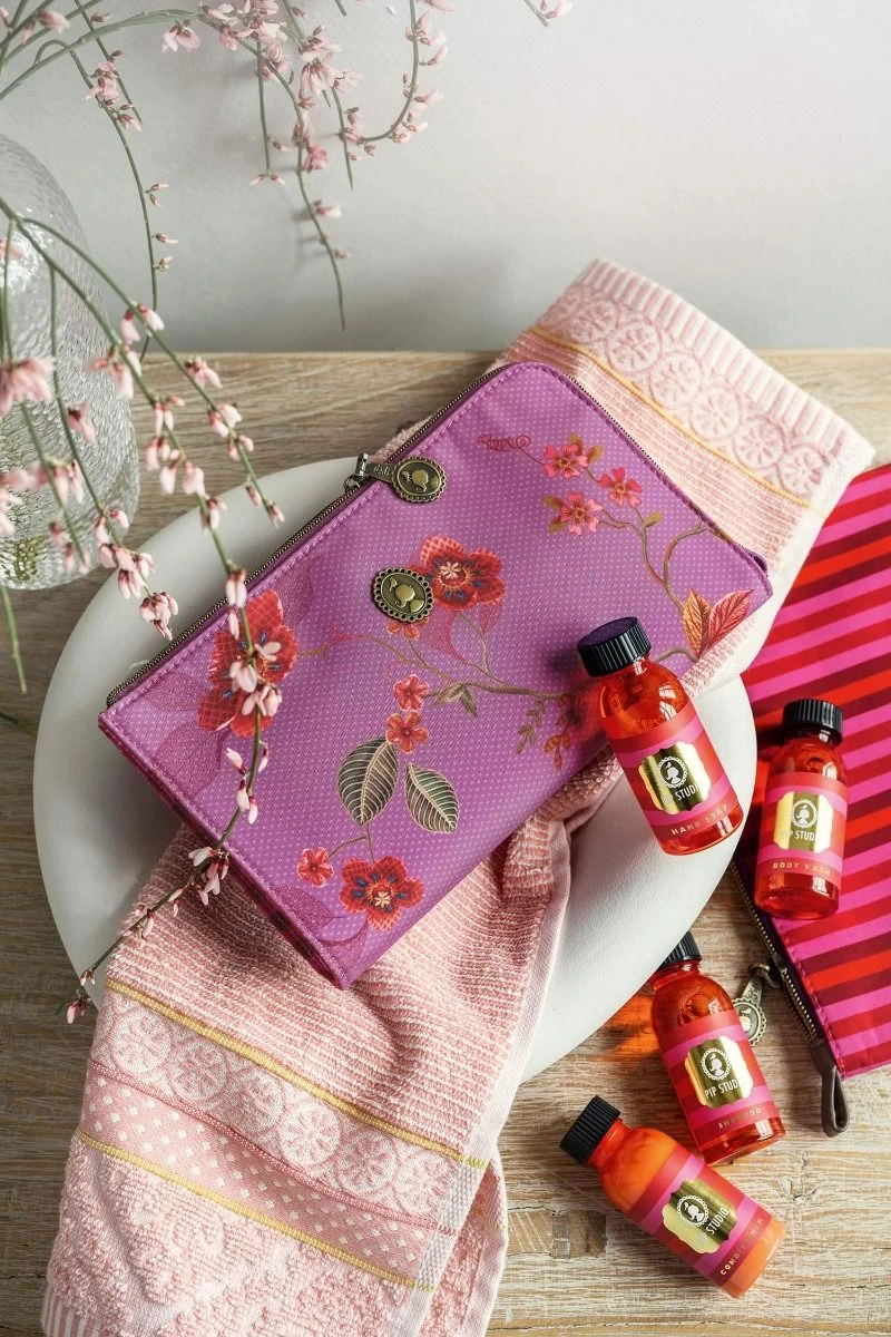 Cosmetic Zipper Pouch Kawai Flower Fuchsia 2 Cosmetic Zipper Pouch Kawai Flower Fuchsia - Image 2