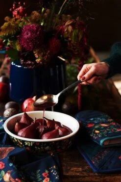 Winter Wonderland Serving Tray Round Dark Blue -Chic Nest Deals Store pipkerst22 1
