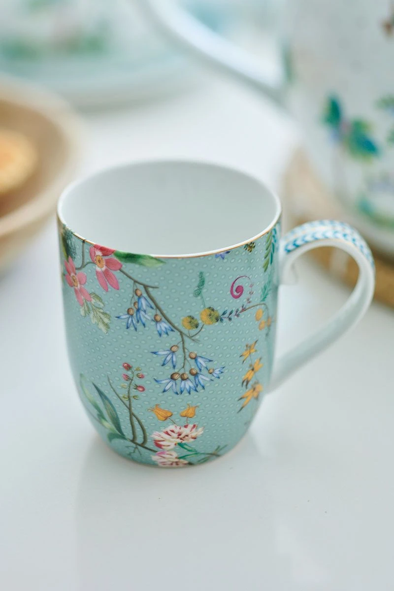 Jolie Set/2 Mugs Small Flowers Blue 3 Jolie Set/2 Mugs Small Flowers Blue - Image 3