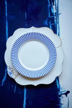 Royal Stripes Breakfast Plate Blue 21 Cm -Chic Nest Deals Store pipserviesroyalblue240620200778