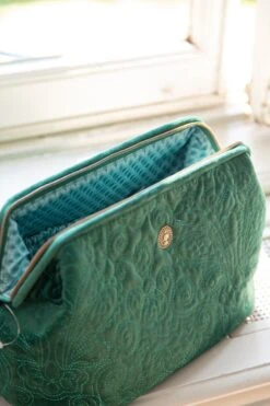 Cosmetic Purse Extra Large Velvet Quiltey Days Green -Chic Nest Deals Store pipstudio low res 1188