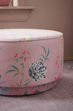 Stool Low Fleur Grandeur Pink -Chic Nest Deals Store poef fleurgrandeur pink 07 1