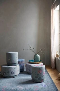 Stool High Fleur Grandeur Green -Chic Nest Deals Store poef groep blue 1