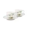 Jolie Set/2 Espresso Cups & Saucers Dots Gold