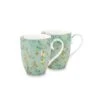 Jolie Set/2 Mugs Large Flowers Blue