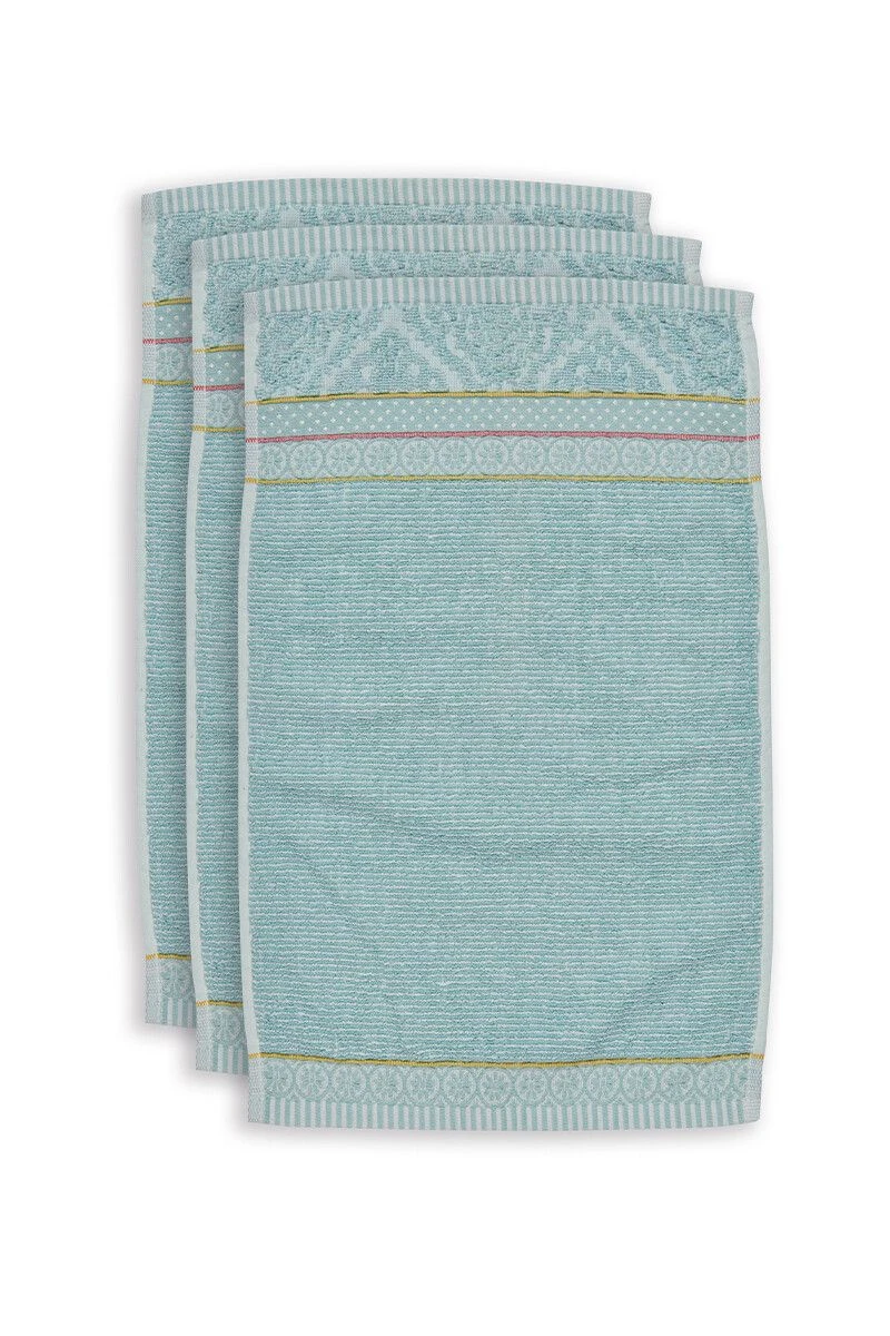 Guesttowel Set/3 Soft Zellige Blue 30x50 Cm 1 Guesttowel Set/3 Soft Zellige Blue 30x50 Cm