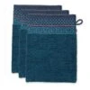 Washcloth Set/3 Soft Zellige Dark Blue 16x22 Cm