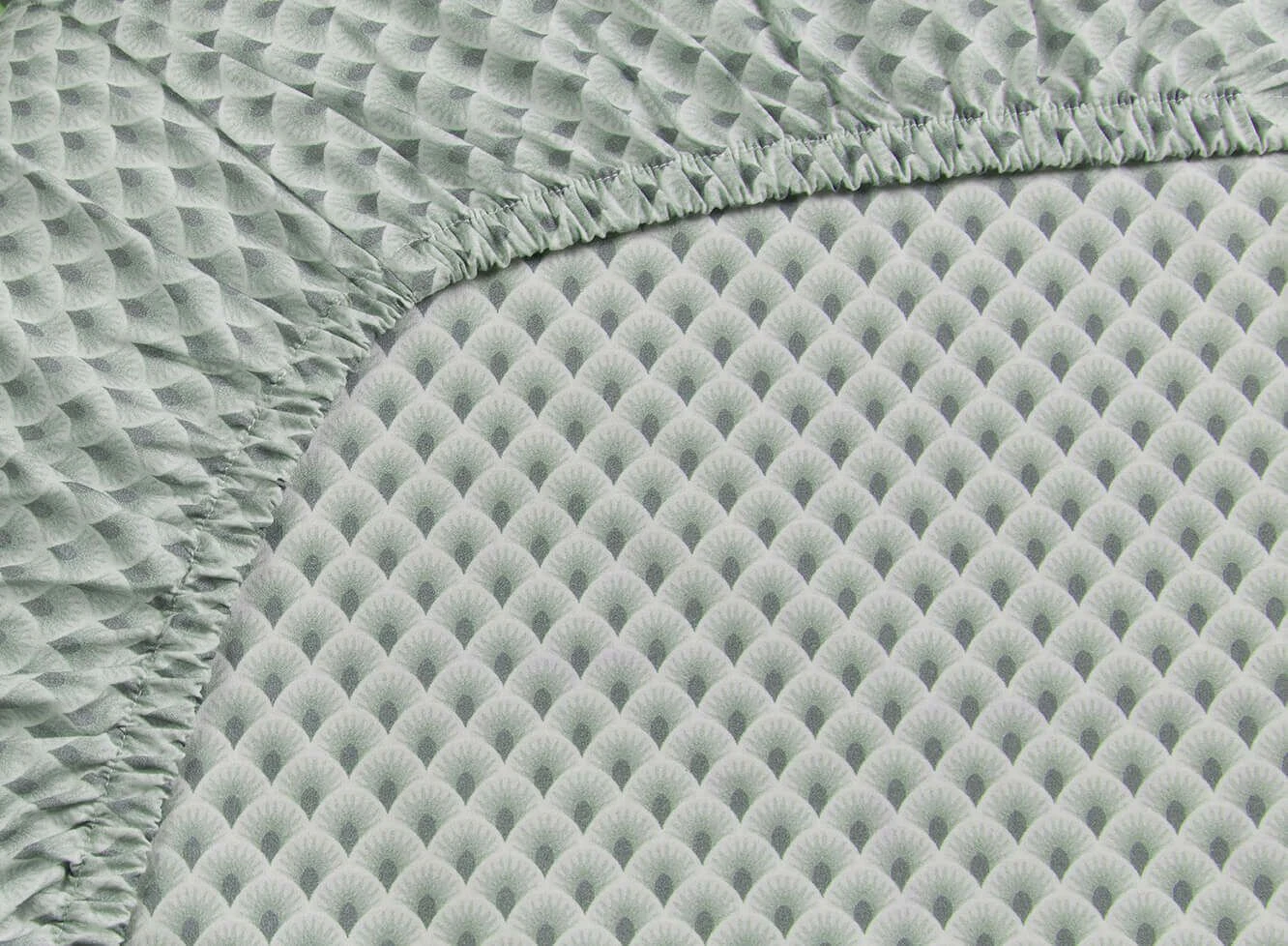 Fitted Sheet Suki Grey/Green 2 Fitted Sheet Suki Grey/Green - Image 2