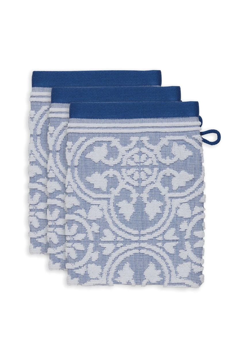 Washcloth Set/3 Tile De Pip Blue 16x22 Cm 1 Washcloth Set/3 Tile De Pip Blue 16x22 Cm