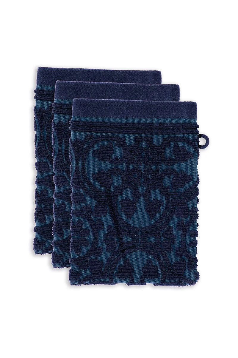 Washcloth Set/3 Tile De Pip Dark Blue 16x22 Cm 1 Washcloth Set/3 Tile De Pip Dark Blue 16x22 Cm