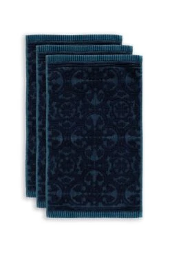 Guesttowel Set/3 Tile De Pip Dark Blue 30x50 Cm