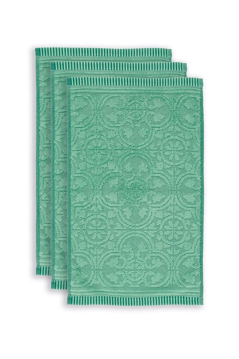 Guesttowel Set/3 Tile De Pip Green 30x50 Cm 1 Guesttowel Set/3 Tile De Pip Green 30x50 Cm