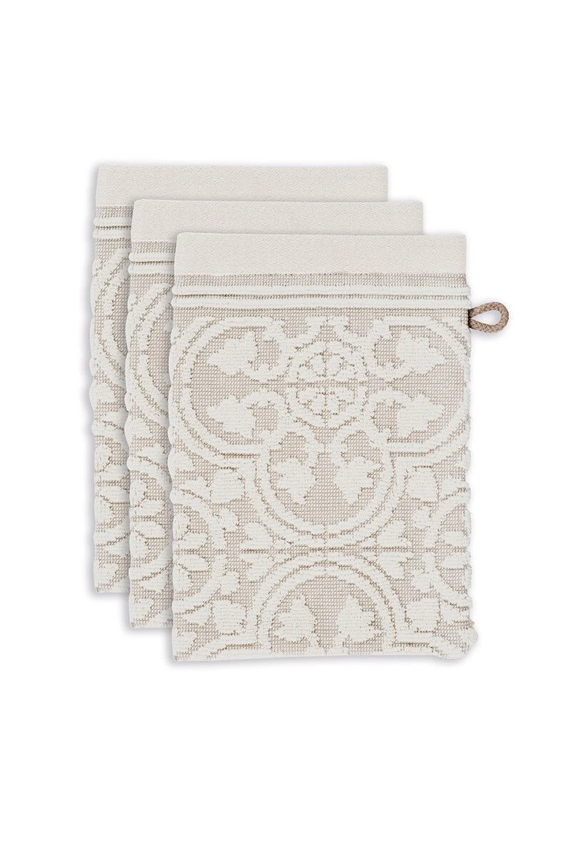 Washcloth Set/3 Tile De Pip Khaki 16x22 Cm 1 Washcloth Set/3 Tile De Pip Khaki 16x22 Cm