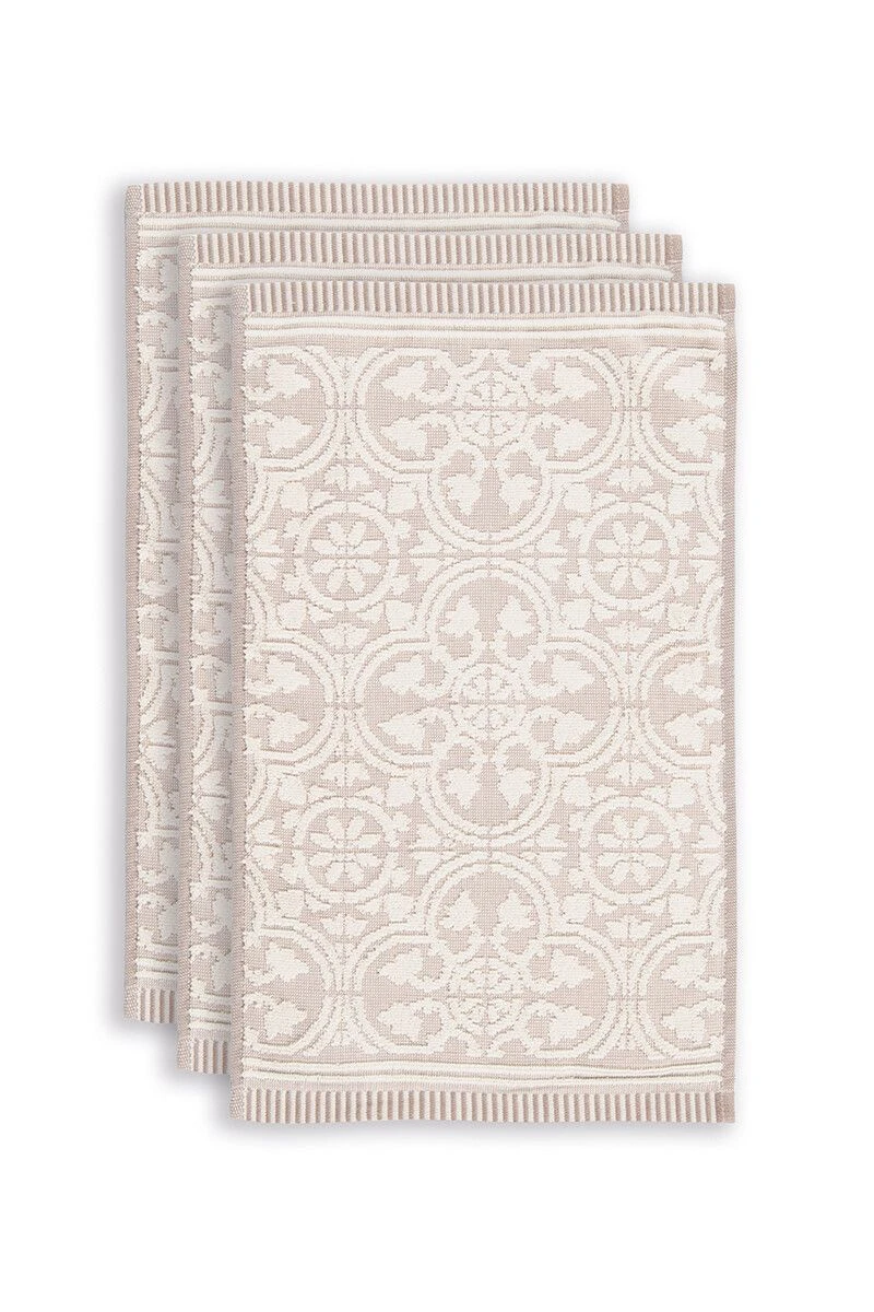Guesttowel Set/3 Tile De Pip Khaki 30x50 Cm 1 Guesttowel Set/3 Tile De Pip Khaki 30x50 Cm