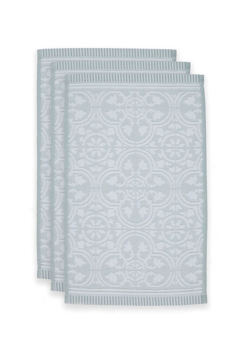 Guesttowel Set/3 Tile De Pip Light Blue 30x50 Cm 1 Guesttowel Set/3 Tile De Pip Light Blue 30x50 Cm