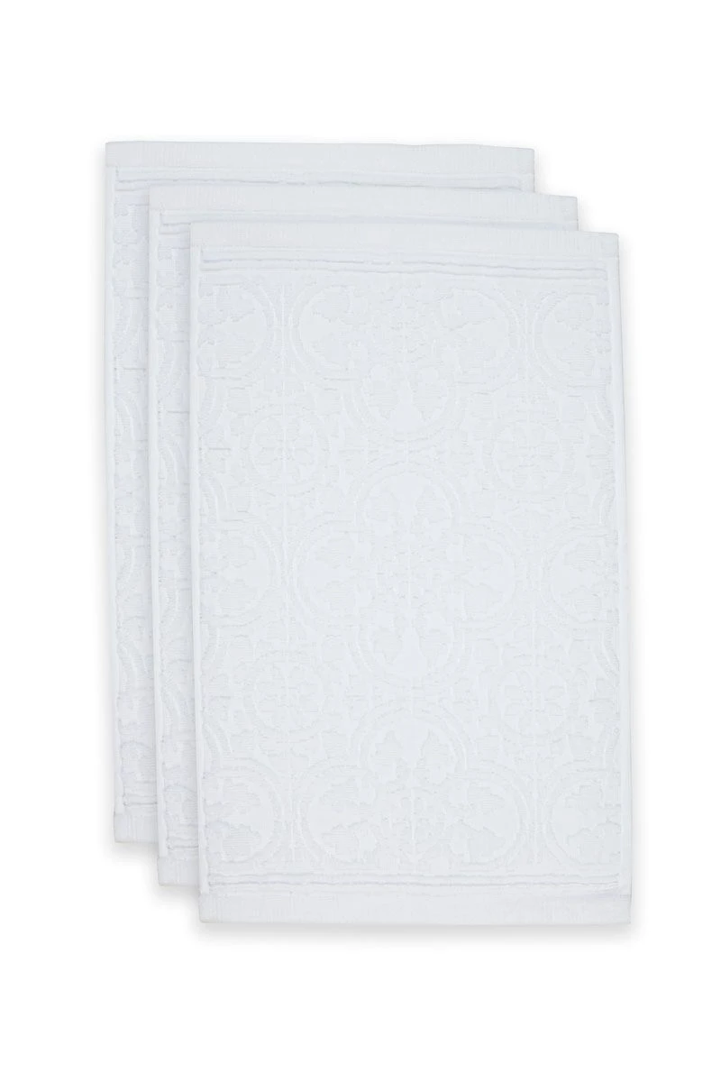 Guesttowel Set/3 Tile De Pip White 30x50 Cm 1 Guesttowel Set/3 Tile De Pip White 30x50 Cm