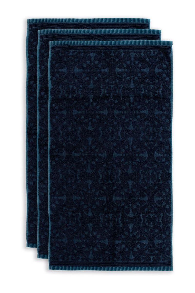 Bath Towel Set/3 Tile De Pip Dark Blue 55x100 Cm 1 Bath Towel Set/3 Tile De Pip Dark Blue 55x100 Cm