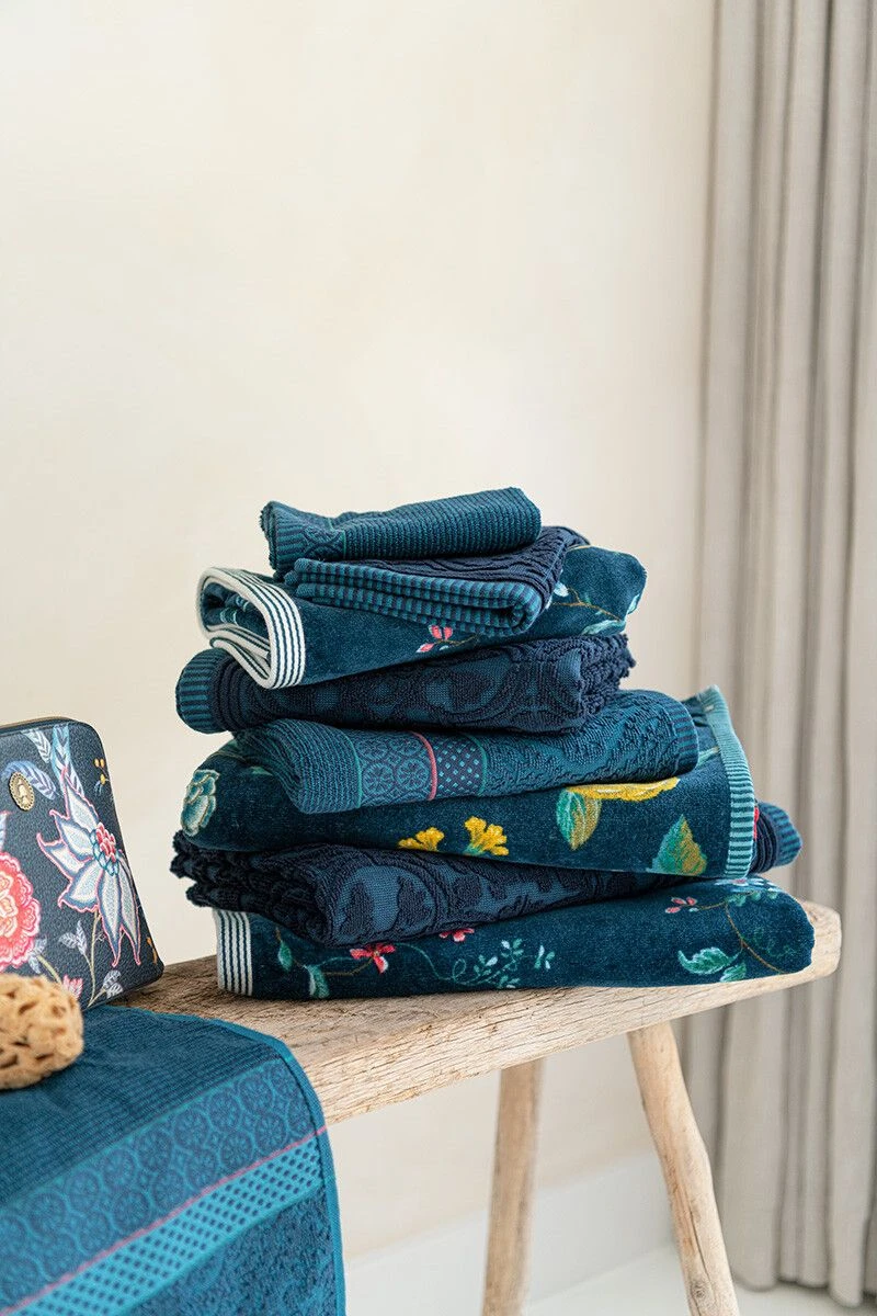 Bath Towel Set/3 Tile De Pip Dark Blue 55x100 Cm 5 Bath Towel Set/3 Tile De Pip Dark Blue 55x100 Cm - Image 5