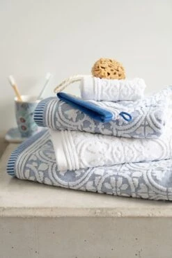 Washcloth Set/3 Tile De Pip Blue 16x22 Cm 5 Washcloth Set/3 Tile De Pip Blue 16x22 Cm -Chic Nest Deals Store towels 01 sfeer 3